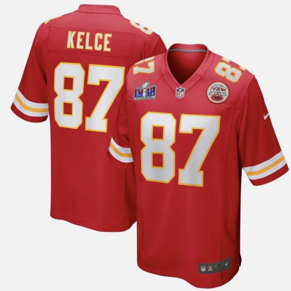 NWOT Nike Travis Kelce #87 Kansas City Chiefs Super Bowl LVIII Jersey